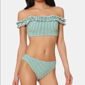 Jessica Simpson Gingham Ruffled Bikini
